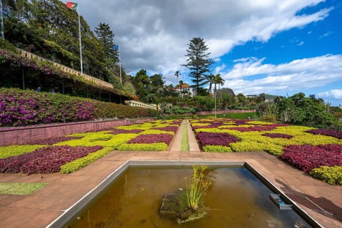 Flowerbeds planted as samples