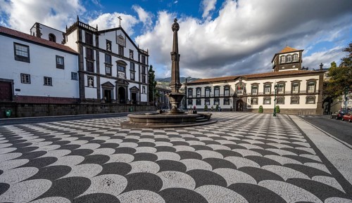 Largo do Municipio square with mosaic floor and fountain