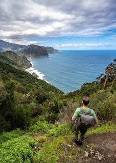 Hiker looking into the distance