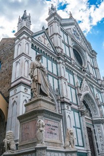 Statue and Monument to Dante Alighieri in Piazza Santa Croce