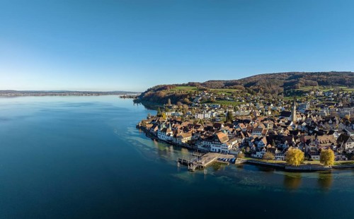 Aerial view of the municipality of Steckborn