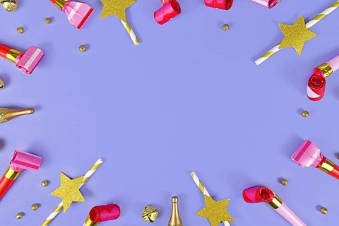 Party frame with blowouts
