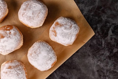 Top view of Berliner Pfannkuchen