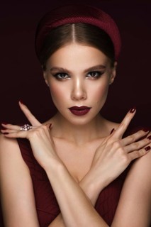 Beautiful sexy woman with classic make-up