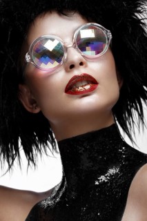 Beautiful fashion woman with creative make-up
