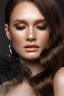 A beautiful girl with evening make-up