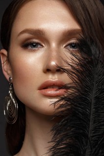 A beautiful girl with evening make-up