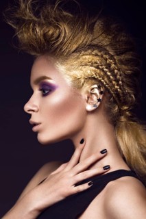 Daring girl with a mohawk hairstyle