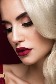 Beautiful blonde in a Hollywood manner with curls