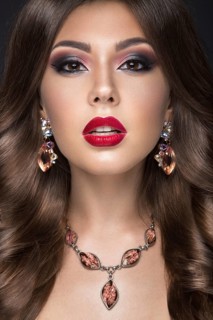Beautiful woman with arabic make-up