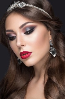 Beautiful woman with arabic make-up