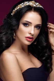 Beautiful brunette model with curls