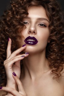 Beautiful girl with evening make-up