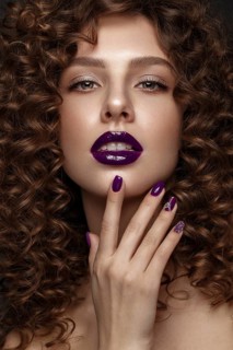 Beautiful girl with evening make-up