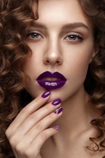 Beautiful girl with evening make-up