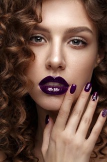 Beautiful girl with evening make-up