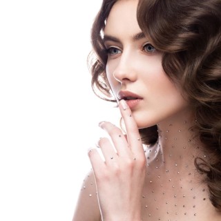 Portrait of a beautiful girl with a gentle make-up