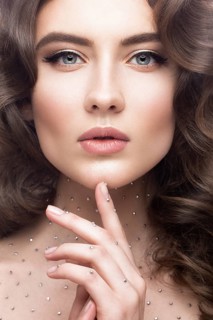 Portrait of a beautiful girl with a gentle make-up