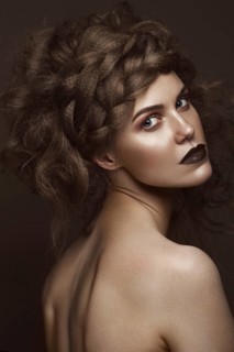 Beautiful girl with creative hairstyle art