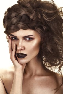 Beautiful girl with creative hairstyle art