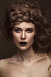 Beautiful girl with creative hairstyle art
