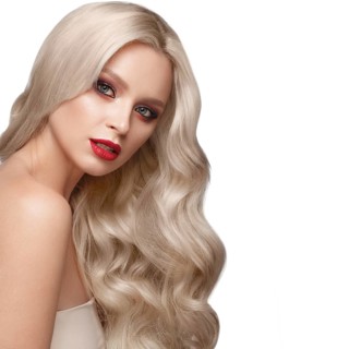 Beautiful blonde in a Hollywood manner with curls