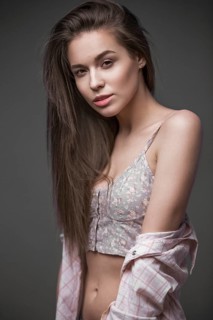 Sexy fashion model with long hair