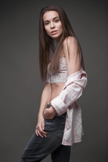 Sexy fashion model with long hair