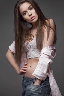 Sexy fashion model with long hair