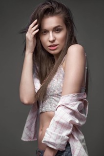 Sexy fashion model with long hair
