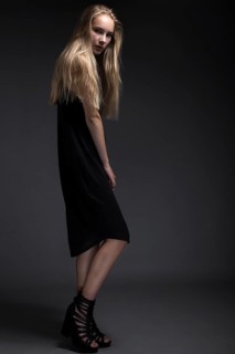 Fashion model with long hair
