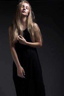 Fashion model with long hair
