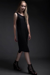 Fashion model with long hair