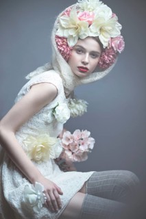 Beautiful girl in a headscarf in the Russian style