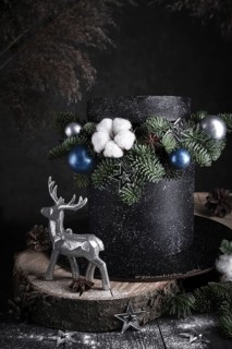 New Year's sponge cake with Christmas accessories