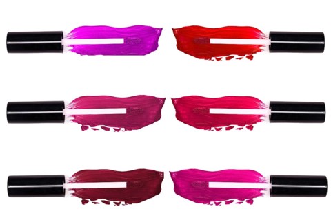 Liquid lipstick isolate on a white background. Lip Gloss Set