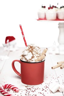 Delicious cocoa with whipped cream
