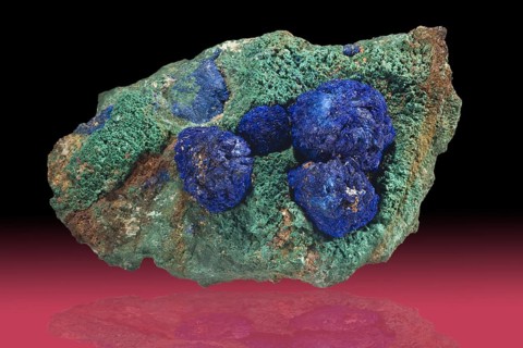 Azurite on Malachite Oujda Morocco Africa