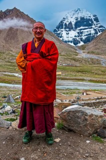 Monk before Mount Kailash