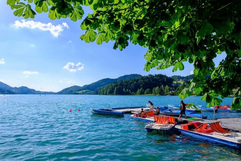 Pedal boats on Lake Fuschl