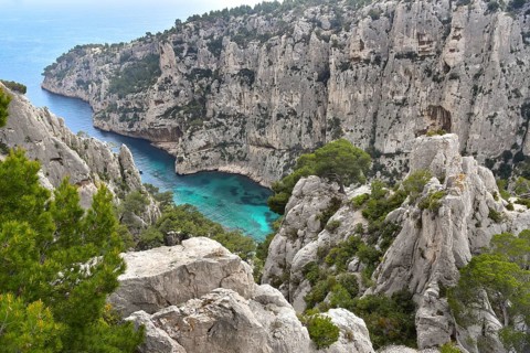 View of the Calanque d'En-Vau near Cassis on the Cote d'Azur in Provence