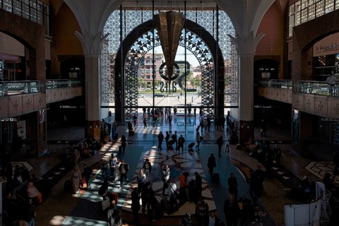 Light entering through the entrance portal