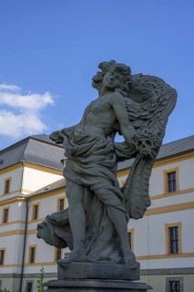 Baroque statues at the hospital building of the former spa