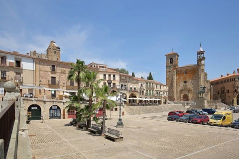 Plaza Mayor market square with Iglesia de San Martin church