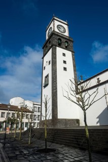 Sao Sabastiao church in the historic town of Ponta Delgada