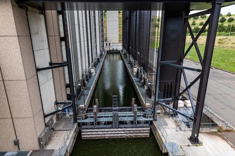 Strepy-Thieu boat lift one of the worlds largest boat lifts