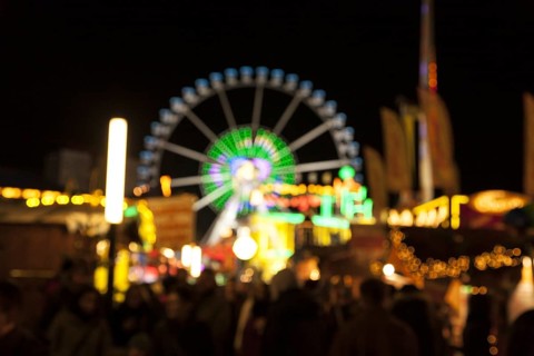 Folk festival at night