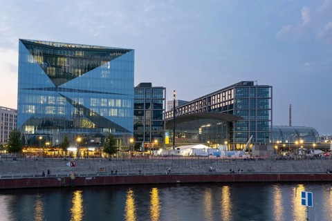 Office building cube Berlin next to the main station