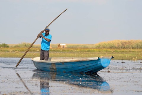 Fishermen in canoe