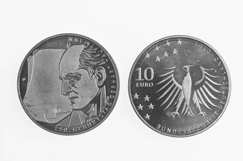 10 euro commemorative coin of Gerhard Hauptmann
